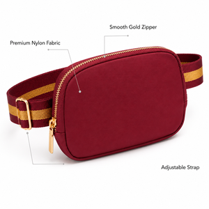 USA Warehouse 1L Nylon Waist Bag Adjustable Strap Waist Bag Fashion Outdoor Belt Bag For Travel Sports - Product Image 3