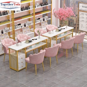 Light Luxury Fashionable <b>Beauty</b> Manicure Table Nail Salon Furniture Modern <b>Desk</b> Bar Table and Chairs Sets - Product Image 4