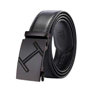 Cinturón automático de piel de vaca de primera capa para hombre con aleación para hebilla, diseño a la moda, venta al por mayor, - Product Image 3