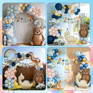Nouveauté : Ballons en aluminium mats pastel en forme d'arc-en-ciel, bonbons, glaces, ours, cœurs et fleurs pour fête d'anniversaire - Product Image 4