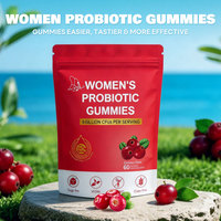 Gummies Probiotiques pour Femmes, 60 Unités, 5 Milliards de UFC, Saveur Canneberge, Forme Framboise, Végétaliennes, Sans OGM, Complément Alimentaire, Vente en Gros