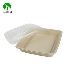 Boîte à lunch jetable en pulpe de bagasse de canne à sucre, compatible micro-ondes, pour plats à emporter - Product Image 6