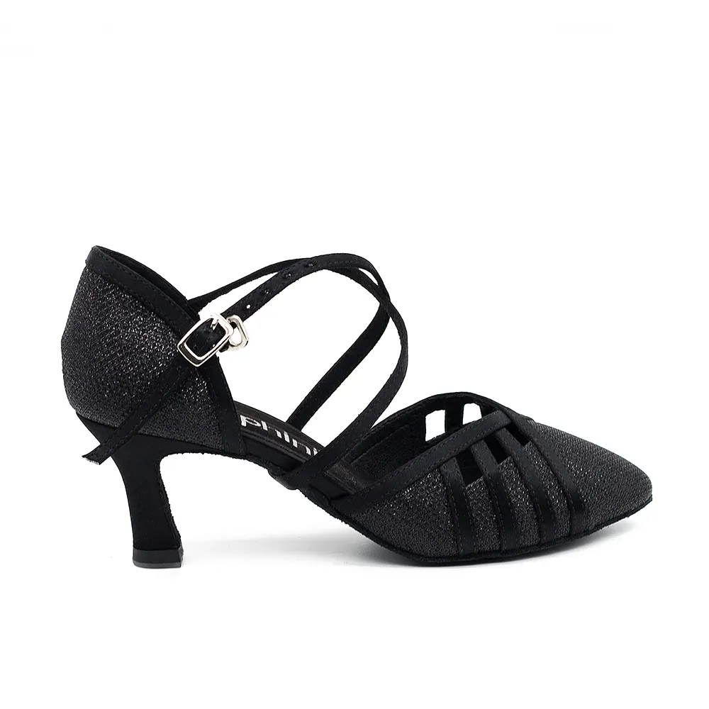 Kapalı Toe siyah balo salonu Modern profesyonel rekabet dans ayakkabıları kadın