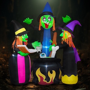 Decorazioni per Feste all'Aperto, <span class=keywords><strong>Streghe</strong></span> Gonfiabili di Halloween Alte 1,8 Metri che Preparano Medicina, Decorazione Gonfiabile per Giardino - Product Image 1