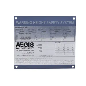 Hot Sale Custom Industrial Machine Equipment Aluminum Warning Labels Engraved Metallic Brand Logo Metal Plate