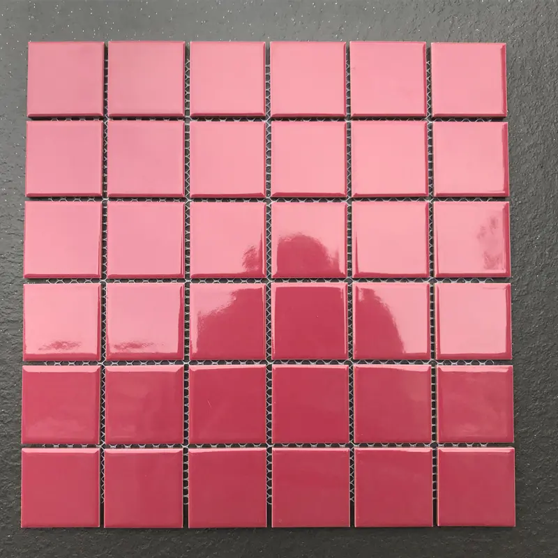 Billige 48x48mm leuchtend rot gefärbte Keramik mosaik Bodenfliesen zu verkaufen