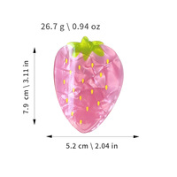 Pince à cheveux personnalisable en PVC, motif fraise créative et mignonne, rose et rouge, idéale pour les femmes