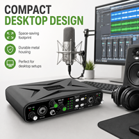 Carte son USB EM-02, interface audio, studio d'enregistrement 2 entrées 2 sorties avec alimentation 48V pour ordinateur et chant