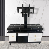 Nouvelle table TV en verre trempé, meuble TV simple et tendance avec tiroir