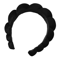 Bandeau en tissu éponge doux de couleur unie pour femme, idéal pour la douche, le maquillage et les soins de la peau