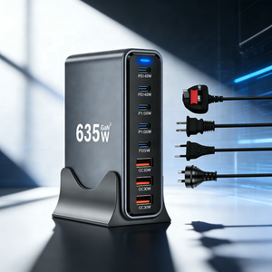 Gan ที่ชาร์จเร็ว8-in-1, ที่ชาร์จโทรศัพท์ตั้งโต๊ะ635วัตต์พอร์ต USB C PD3.1140W ได้อย่างรวดเร็วสำหรับ <span class=keywords><strong>mcbook</strong></span> <span class=keywords><strong>Pro</strong></span> Air Pad - Product Image 3