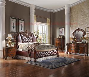 Muebles de Dormitorio Cadiafurniture de Diseño Europeo Clásico, Estilo Americano de Lujo, Madera Maciza y Cuero, Tamaño King, Tallados a Mano - Product Image 2