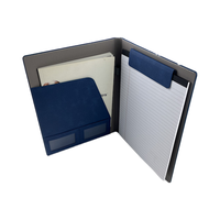 Carpeta de cuaderno A4 de cuero portátil para reuniones de oficina de negocios, gerentes, negociaciones de ventas, bolsa de documentos, clip plano magnético