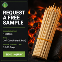 Brochettes de barbecue écologiques biodégradables en bambou avec bâtonnets ronds naturels de qualité alimentaire pour la cuisson en extérieur, vente en gros
