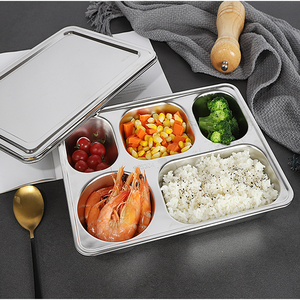 Boîte à lunch en acier inoxydable 304 avec couvercle pour enfants et adultes, 5 compartiments pour <span class=keywords><strong>la</strong></span> préparation <span class=keywords><strong>de</strong></span> <span class=keywords><strong>cantine</strong></span>/repas - Product Image 2