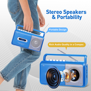Retro Portable Cassette Recorder AM FM Radio BT <b>USB</b> TF Card Dual <b>Speakers</b> For Home Office Travel Use Stereo Boombox - Product Image 5