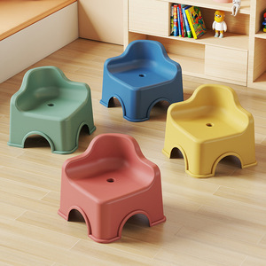 Baby Step Stool Plastic Thickened Non Slip For 1-2 Years Kids High Chair Booster Seat With <b>Backrest</b> Stackable Design - Product Image 4
