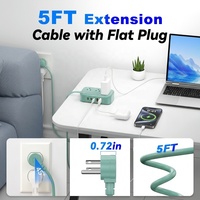 Multiprise USB 8-en-1 avec 3 prises CA, 2 ports USB-A, 3 ports USB-C, câble de 1,5 m – Station de charge portable pour la maison et le bureau