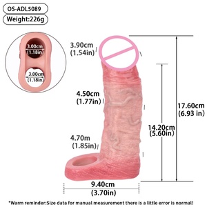 OS-ADL5089 Silicone Penis Cover 17.6cm Skin Feeling <b>Dildo</b> Sheath Cock Extender Delay Ejaculation Condom Sex Toys for Men Couple - Product Image 6