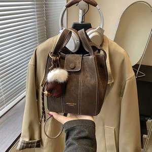 Bolso de mano para mujer de gran capacidad, estilo retro y alta calidad, bolso tipo cubo a la moda para mujer - Product Image 3