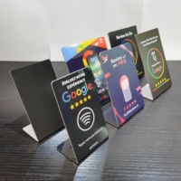 Tarjeta de Membresía NFC Acrílica Personalizada con Código QR para Redes Sociales, Soporte de Mesa RFID en Blanco para Reseñas de Google