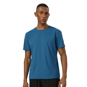 Fabricantes de ropa Logotipo personalizado Hombres Entrenamiento Fitness Poliéster Camiseta Impreso Hombres Gimnasio Relax Fit Camiseta básica - Product Image 3