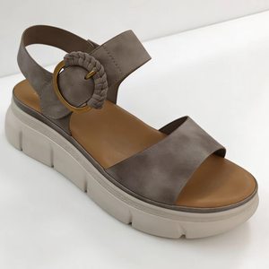 Tendencia de moda de verano, sandalias planas de ocio antideslizantes con punta descubierta, suela gruesa y plataforma de PU para mujer - Product Image 2