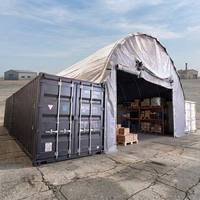 Abri conteneur monopoutre en PVC étanche 14x12x5,0m pour entrepôt temporaire et abri logistique portuaire