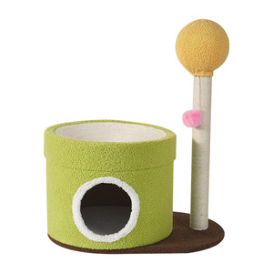 Árbol rascador para gatos Castle Sisal con poste rascador, cama <span class=keywords><strong>de</strong></span> forro polar, 2 niveles, compacto, que ahorra espacio, mueble <span class=keywords><strong>de</strong></span> cartón para gatos <span class=keywords><strong>de</strong></span> interior - Product Image 1