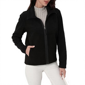 Servicio OEM, Chaqueta de Forro Polar Suave para Mujer, Manga Larga, para Invierno, Cuello Alto, con Cierre, Tejida, Ecológica - Product Image 1