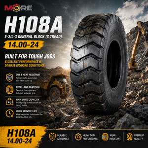 Pneu OTR H108A E-3/L-3, pneu solide à chambre à air, pour bulldozer, camion benne, exploitation minière, chantier - Product Image 1