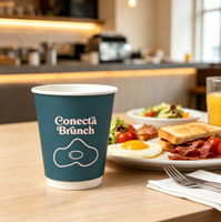 Gobelets en papier à double paroi personnalisés avec logo d'usine 8oz 12oz pour solutions d'emballage de café de marque, pour café chaud et boissons froides