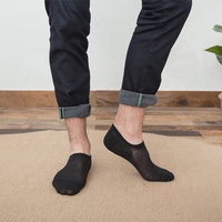Vente chaude été mince anti-dérapant respirant bambou invisible pas de spectacle chaussettes basses pour hommes