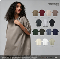 T-shirt de sport basique pour homme, 100% coton, 385 GSM, grammage lourd, coupe oversize, épaules tombantes, effet délavé vintage, personnalisable avec logo, vente en gros