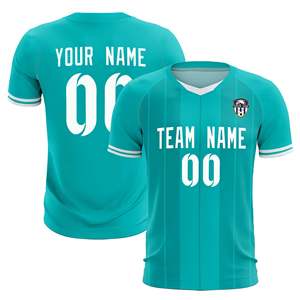 Maillots/ensembles de football personnalisés à rayures vertes classiques - Product Image 1