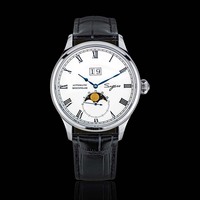 Montre homme en acier inoxydable avec mouvement automatique mécanique ST2528 à phase lunaire, verre saphir plat de haute qualité, prix d'usine, en vente