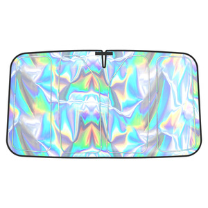Four Fold Car Laser Sunshade Titanium Silver Front Windshield <b>Shade</b> Heat Insulation Light Blocking Foldable Cover - Product Image 1