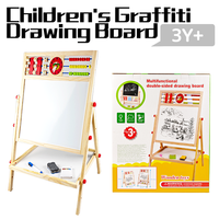 Tablero de escritura de dibujo de doble cara, reloj de alfabeto multifuncional, cuentas de conteo, juguetes educativos de aprendizaje para niños y niñas