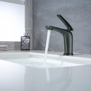 Grifo monomando para lavabo en color bronce, con válvula de cerámica, de un solo orificio, para montaje en encimera de baño. - Product Image 2