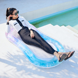 Flotador Inflable Kelukeya con Respaldo, Silla Flotante Reclinable de PVC Grueso para Adultos con Diseño de Lentejuelas - Product Image 3