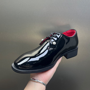 Scarpe da Uomo Nere <span class=keywords><strong>e</strong></span> Rosse con Lacci, Stile Derby, per Matrimonio, con Suola Spessa, Casual Business, Suola in Gomma - Product Image 5