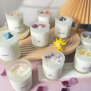Huaming Luxury Essential Soy Wax Logotipo personalizable Pequeño Día de San Valentín Romántico Flor de cristal <span class=keywords><strong>Deco</strong></span> Vela perfumada para pareja - Product Image 1