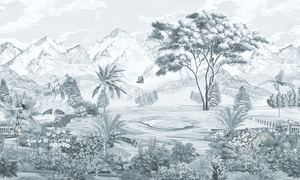 ورق جدران حديث لتزيين غرف النوم والديكور الداخلي، ورق حائط ثلاثي الأبعاد بتصميم مناظر طبيعية مجردة - Product Image 6