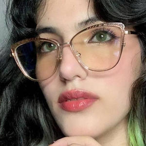 Gafas de Computadora con Marco de Ojo de Gato TR90, Anti Luz Azul, para Mujer, Lentes de Metal AC, Origen Taizhou - Product Image 1