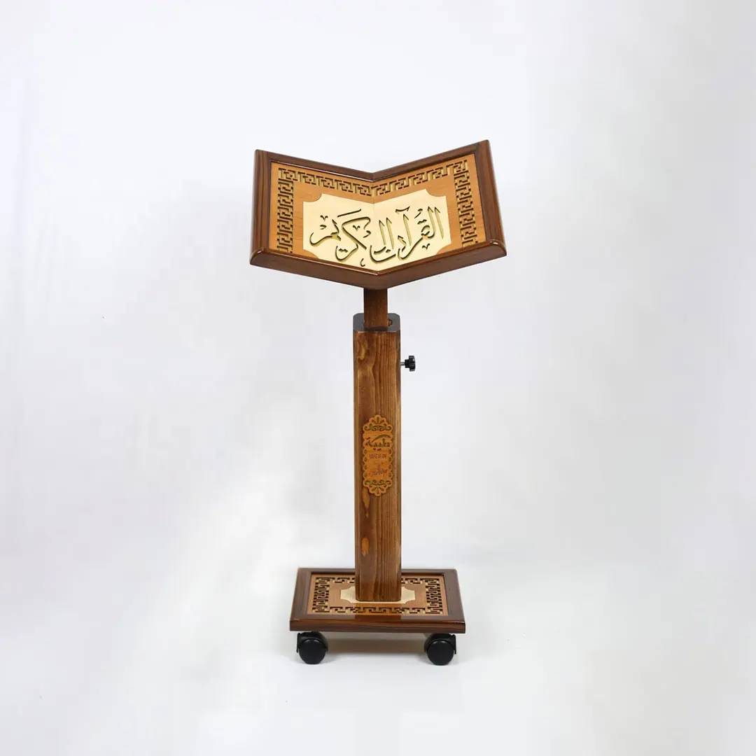 Quran Stand Rahel XL Tamanho móvel De Madeira Esculpida Stands Design Especial Para Muçulmano Alcorão Stand Rahel
