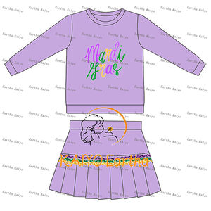 Set di abbigliamento per bambine martedì Gras paillettes Skorts abiti per bambini vestiti per bambini all'ingrosso vestito per ragazze - Product Image 3