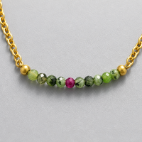 Bracelet en acier inoxydable PVD or 18 carats avec rubis, chaîne à maillons facettés, fermoir réglable à ressort, breloque cœur, cadeau pour femme