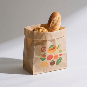 SenAng Take Away Kraft Paper Bread <b>Bag</b> White Handle Gift Wedding Food Grade Party Bakery Disposable Cake Packaging - Product Image 1
