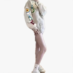 Retro <b>Baseball</b> <b>Jacket</b> <b>Men</b> Women Autumn New Style Loose Retro Splicing Customizable Embroidery Letters All Match Casual Coat - Product Image 4