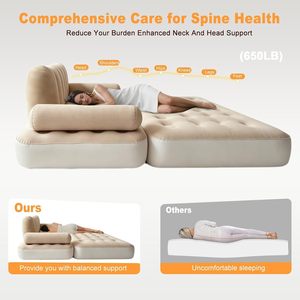 Multi-functional Outdoor Portable Folding Camping <b>Air</b> Couch Lazy Household Flocking Automatic Inflatable <b>Sofa</b> <b>Bed</b> with Pump - Product Image 2